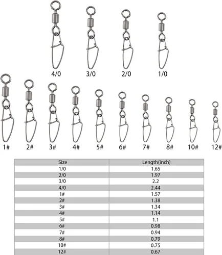 Vista 4 de Goture 100pcs Duo Lock Fishing Swivels Stainless Steel Barrel Ring Snap Fishing Rolling Swivel Ball Free Rotation Swivels Cross-line with Black