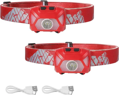 Vista 9 de Lepro Linterna frontal recargable, linterna de cabeza LED con 6 modos para equipo esencial de camping y senderismo, linterna frontal brillante