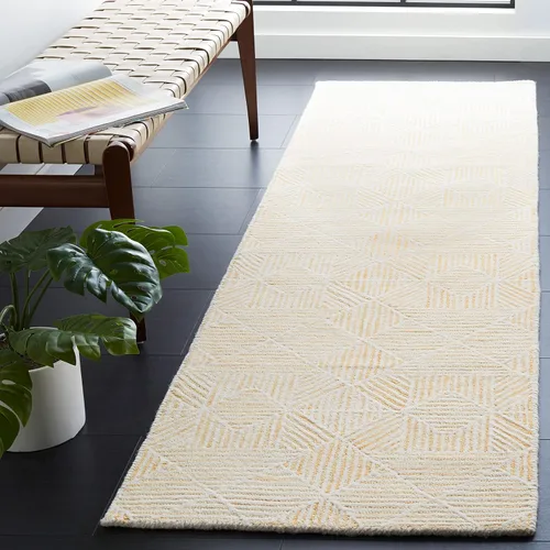 Vista 38 de SAFAVIEH Abstract Collection - Alfombra decorativa, 2 x 3 pies, azul y marfil, lana hecha a mano, ideal para zonas de alto tráfico en entrada, sala