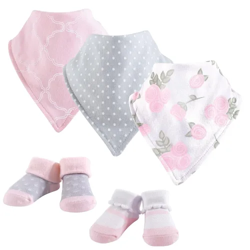 Vista 48 de Hudson Baby Conjunto de babero y calcetines unisex de algodón para bebé, Tamaño único Chica Calabaza