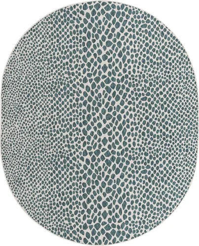 Vista 69 de Unique Loom Outdoor Collection Alfombra de área - Ciudad del Cabo (2' 2' x 3' 1' Rectángulo, Azul/Oliva)