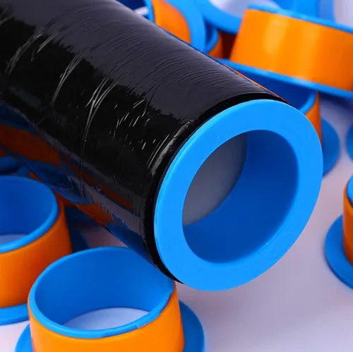 Vista 5 de OVOV - 2 pares de dispensadores de película elástica para manos de plástico para núcleo de 3 pulgadas, color azul