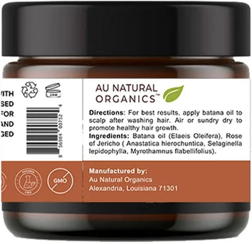 Vista 6 de Au Natural Organics Aceite de batana 100% puro con flores de resurrección para el crecimiento, hidratación, restauración, protección y volumen