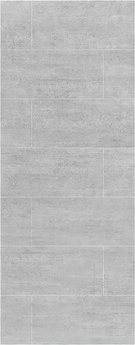 Vista 7 de Ove Decors Misty 60 x 32 pulgadas. Pared de ducha de superficie sólida para alcoba con azulejos grises horizontales