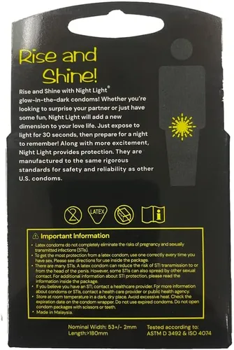 Vista 2 de Preservativos que brillan en la oscuridad - Paquete de 3 - Luz nocturna