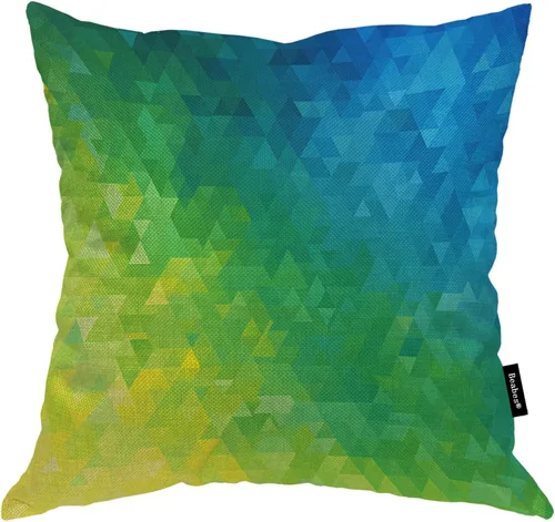 Vista 10 de Fundas de almohada de pintura artística, líneas abstractas amarillas y grises, fundas de almohada suaves, funda de cojín para sala de estar, cama