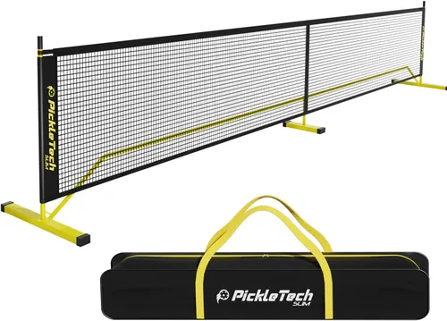 Vista 12 de PICKLETECH 4.0 Slim Version Portable Pickleball Nets Outdoor Game 22 FT Pickleball Net-USAPA Regulation Size-Pickle Ball Net System with Carrying