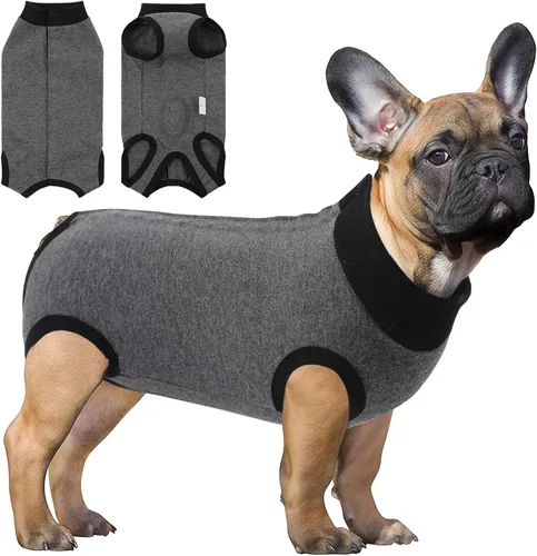 Vista 13 de SAWMONG Traje de recuperación para perros, hembras y machos, transpirable, traje corporal para perro después de una cirugía, esterilización Avión