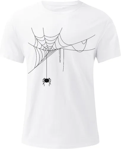 Vista 2 de Camisa de manga corta para hombre, de Halloween, para hombre, para verano, otoño, a la moda, casual, de algodón, para Halloween, con estampado