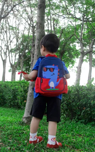 Vista 6 de POWOFUN Mochila de viaje preescolar para niños pequeños, rojo, (Dinosaur Red), S, Viajar