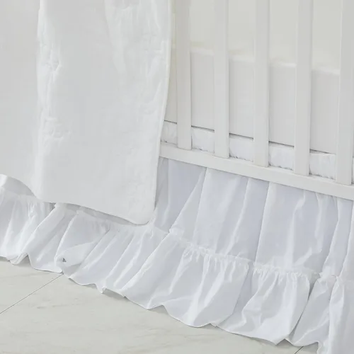 Vista 3 de Brandream Juego de ropa de cama de 3 piezas para cuna, estilo bohemio, bohemio, bohemio, para bebé, niña, niño, color sólido, blanco, elegante