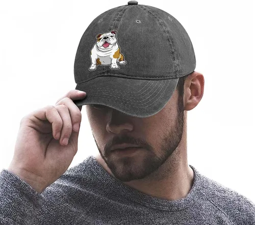 Vista 4 de WEEDKEYCAT Gorra de béisbol unisex de Bulldog Inglés con hebilla ajustable