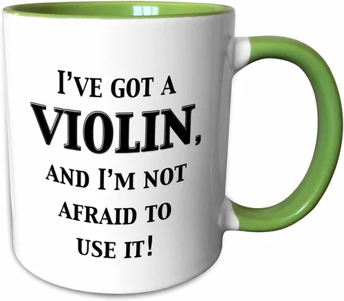Vista 7 de 3dRose I've Got A Violin and I'M Not Afraid to Use It - Taza de 11 onzas, color negro