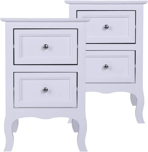 Vista 10 de Juego de 2 mesitas de noche, modernas mesas de noche de madera para dormitorios, mesa auxiliar de almacenamiento para sofá, mesa auxiliar de Gris