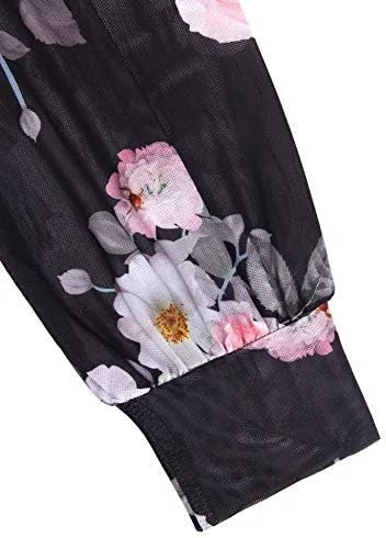 Vista 5 de Timeson Blusa para mujer, plisada al frente, de manga larga con cuello redondo