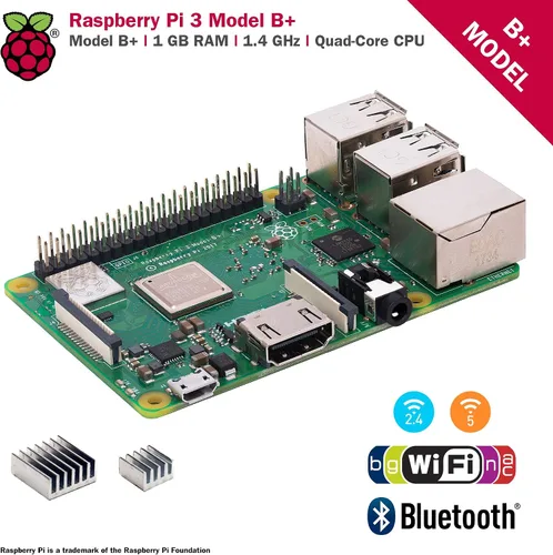 Vista 2 de CanaKit Raspberry Pi 3 B+ (B Plus) con estuche Premium transparente y fuente de alimentación de 2.5A