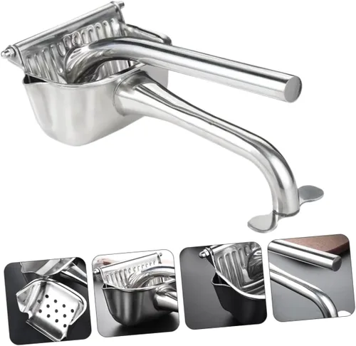 Vista 8 de Exprimidor manual de frutas de acero inoxidable, exprimidor de grado alimenticio para extracción de jugo, mango ergonómico, diseño que ahorra mano