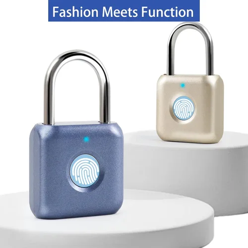 Vista 5 de Candado inteligente de huellas dactilares, cerradura de combinación con USB recargable, impermeable, adecuado para cajas de herramientas, mochilas