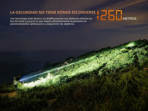 Vista 4 de Fenix LR36R Linterna de búsqueda y rescate de haz largo LEP de 10000 lúmenes con portador de cable de carga EdisonBright