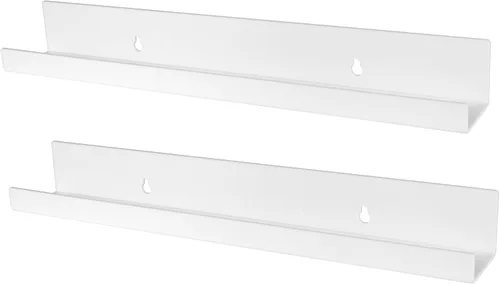 Vista 8 de evron Estantes flotantes acrílicos – Paquete de 2 estantes de pared negros para baño, dormitorio o cocina – Fácil instalación con adhesivo
