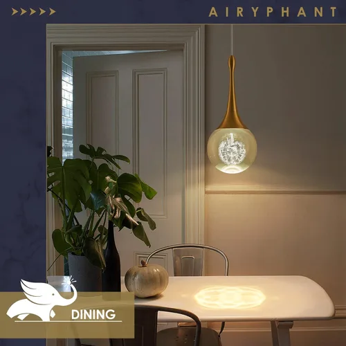 Vista 4 de Lámpara colgante LED moderna para isla de cocina, iluminación colgante de techo de cristal de lágrima dorada regulable para comedor, dormitorio