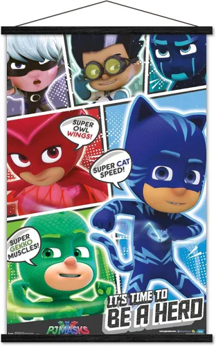 Vista 8 de Trends International PJ Masks - Póster de pared, 14.725 x 22.375 pulgadas, versión enmarcada de madera de granero