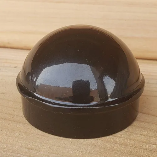 Vista 5 de 1 7/8 "Aluminio Chain Link Fence Round Style Main Post Cap - Powder Coated Black