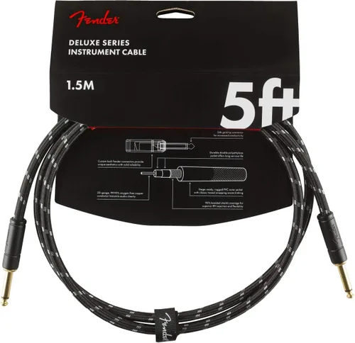 Vista 16 de Fender Cable de instrumentos de la serie Deluxe, recto/recto, Tweed, 18.6 pies