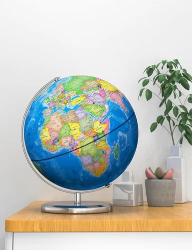 Vista 7 de SOUNDANCE Globo del mundo de 13 pulgadas con base estable de metal pesado, globo educativo para el aprendizaje de los niños, lámpara de globos