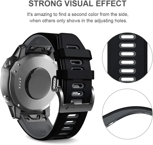 Vista 5 de ANCOOL - Correa suave de repuesto para reloj compatible con relojes inteligentes Fenix 6X Pro/Fenix 5X/Fenix 5X Plus/Fenix 3