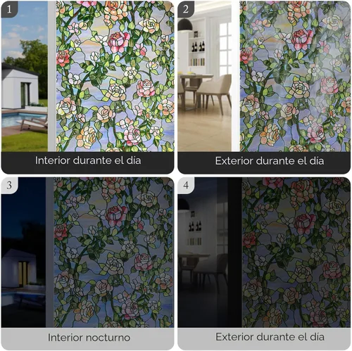 Vista 6 de ADD.HERES - Película de privacidad para ventana, película 3D para ventana, 23.6 x 35.4 pulgadas Rosa Bestia