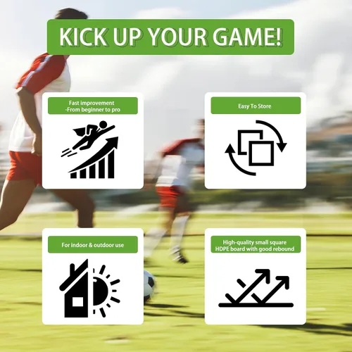 Vista 8 de Tabla de rebote de fútbol de 2 ángulos para adultos, equipo de entrenamiento de fútbol para práctica de pases y tiros