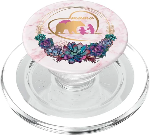 Vista 8 de Mama Bear Pop Socket 3 Cubs Rosa Mármol Oro Madres Regalos - PopSockets Grip y Stand para Teléfonos y Tabletas