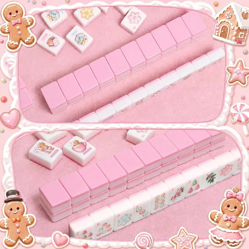 Vista 7 de 160pcs Navidad Hombre de jengibre grabado American Mahjong Tile