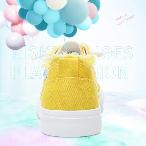 Vista 4 de Obtaom Play - Tenis de lona para mujer, color blanco deslavado y estampado de leopardo, sin cordones, a la moda