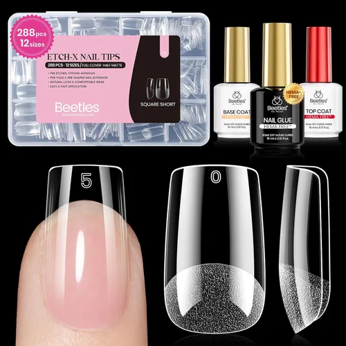 Vista 16 de Beetles - Kit de uñas de gel, 288 puntas de uñas medianas de almendra