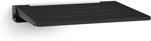 Vista 12 de Seachrome Asiento de ducha plegable Silhouette Slimline de 18 pulgadas, para montaje en pared, asiento rústico de teca con marco plateado