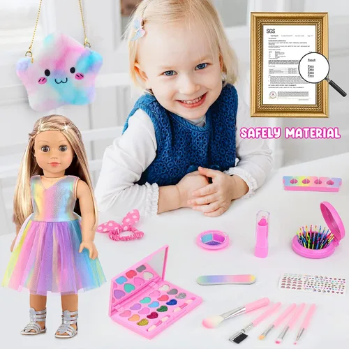Vista 4 de UNICORN ELEMENT 15 Piezas Accesorios para Muñecas de 18 Pulgadas - Vestido con Set de Maquillaje para Muñecas Generation - Ropa y Accesorios
