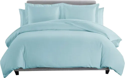 Vista 6 de sheetsnthings Juego de ropa de cama matrimonial de 600 hilos, 100% algodón de 7 piezas, funda de edredón y fundas de almohada con sábanas de cama
