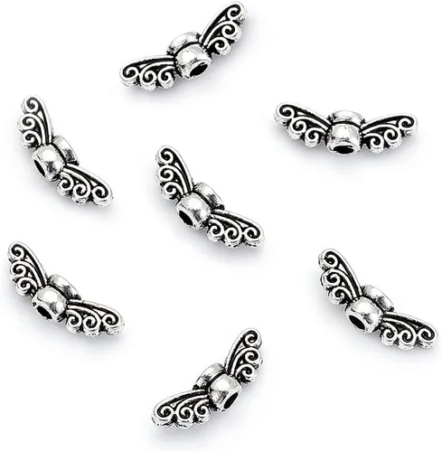 Vista 33 de Megapet - Cuentas espaciadoras de plata antigua estilo tibetano para fabricación de joyas, Metal