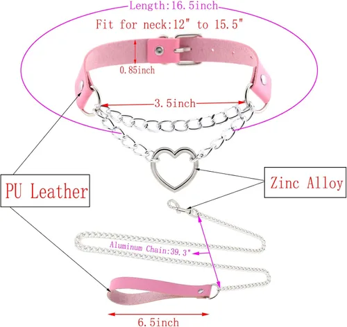Vista 7 de Tosmifairy Conjunto de joyas sexys, collar y correa para mujeres, damas, mascotas