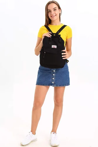 Vista 3 de Mochila LuckyZ de lona, ligera, estilo informal, para la escuela, para viaje, mediana, bolso de mano para mujer, Negro), Owl-Black