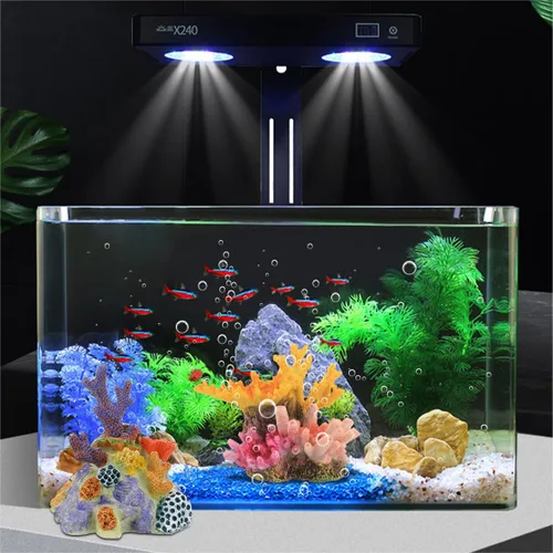 Vista 5 de 2 plantas de acuario, coral artificial, decoración de arrecifes de coral para paisaje de peceras
