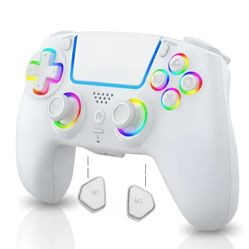 Vista 9 de AureoPlay Wireless Controller Compatible with PS5/PS5 Slim/PS5 Pro/PC – RGB Gamepad with Hall Effect Joysticks, Dual Vibration, Six-Axis Motion