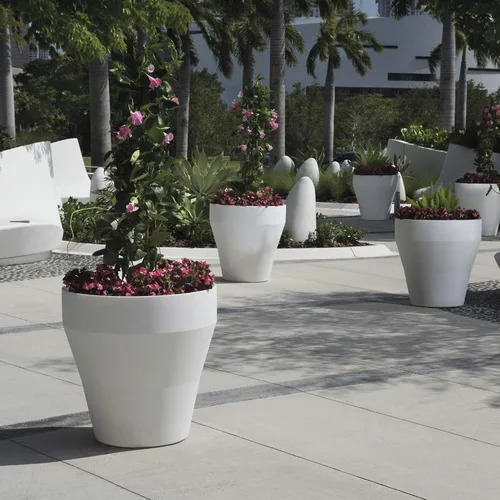 Vista 6 de Crescent Garden Rim TruDrop - Maceta de riego automático, 18 pulgadas (blanco alpino)