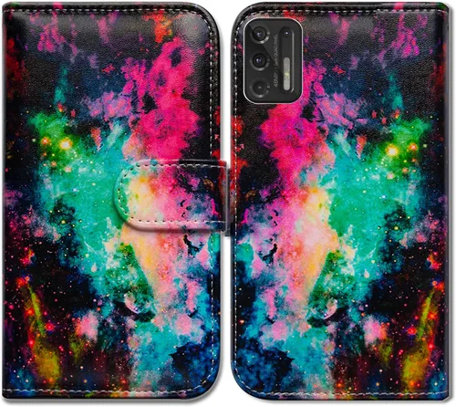 Vista 21 de Bcov Funda para Moto G Stylus 2021, diseño de pájaro negro y verde con función atril