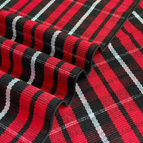 Vista 6 de Bottalive Alfombra de Navidad a Cuadros para Exteriores, 2' x 4'3'' Roja y Negra a Cuadros, Alfombra de Área para Interiores/Exteriores, Alfombra