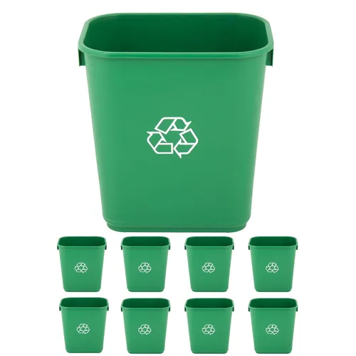 Vista 62 de Cubo de basura rectangular beige de 10 galones para restaurante, papelera comercial, papelera de plástico para oficina, cubo de basura para baño