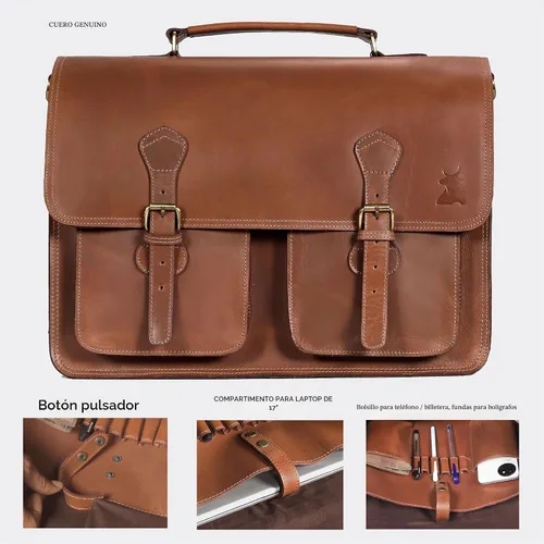 Vista 9 de Leather Messenger Bag For Men, Vintage Handmade Laptop Briefcase and Shoulder Bag for Men