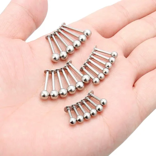 Vista 6 de Labret Barbell 24 piezas Monroe - Piercing para labio, hélice, tragus, cartílago, piercing de acero quirúrgico para mujeres y hombres, 20-12G